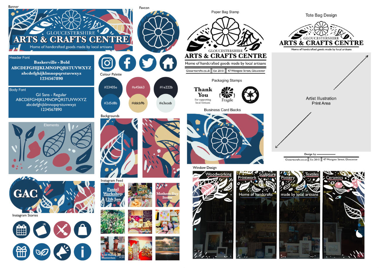 GACS Branding Sheet Print Design for Gloucestershire Arts and Crafts