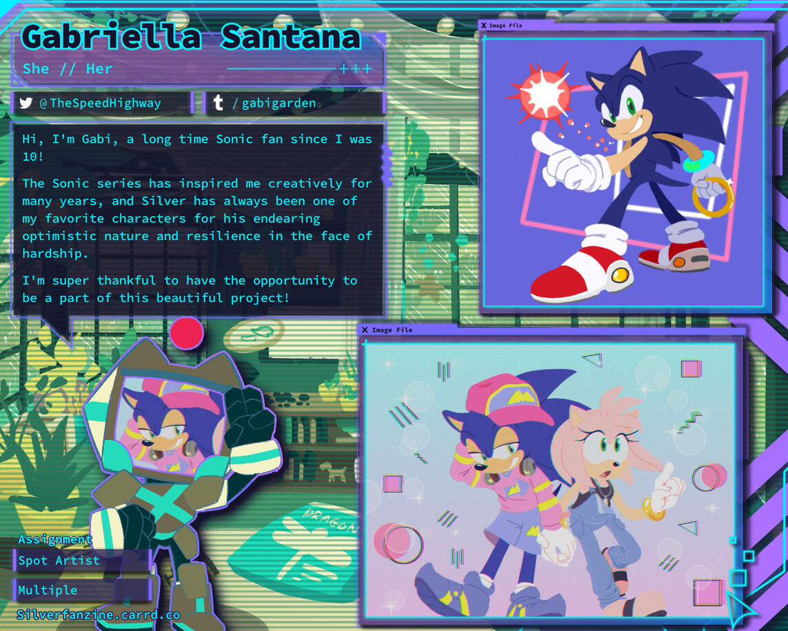 Contributor Intro Graphic made for a Silver fanzine