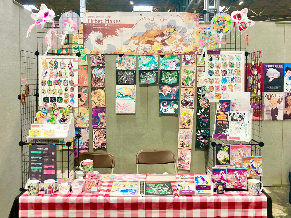 MCM Comic Con Birmingham MARCH 2023, BIRMINGHAM Artist alley display