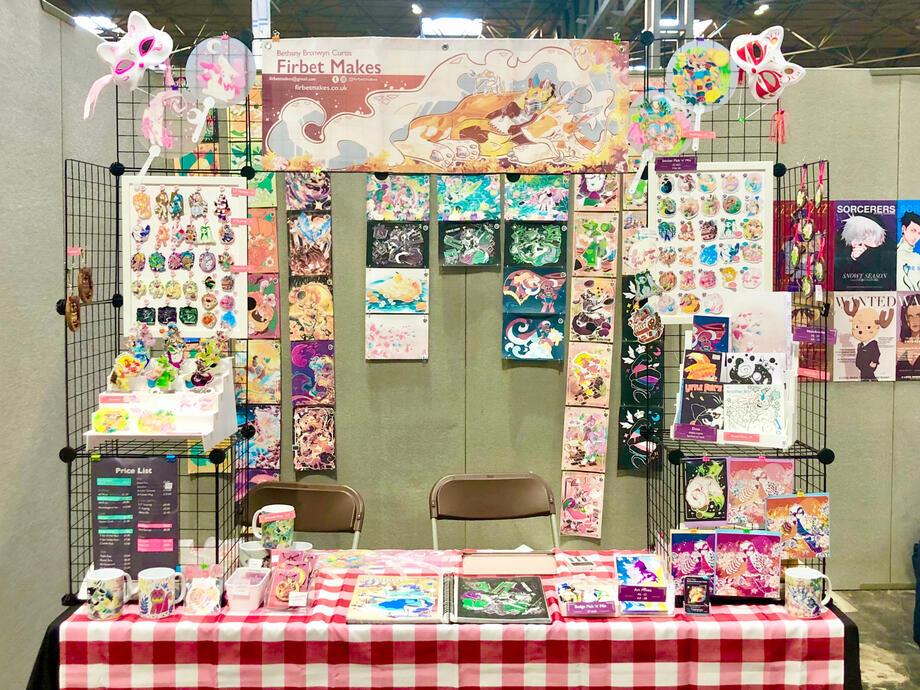 MCM Comic Con Birmingham MARCH 2023, BIRMINGHAM Artist alley display