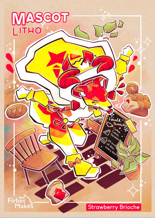 Litho Wolf Illustration Poster Illustration