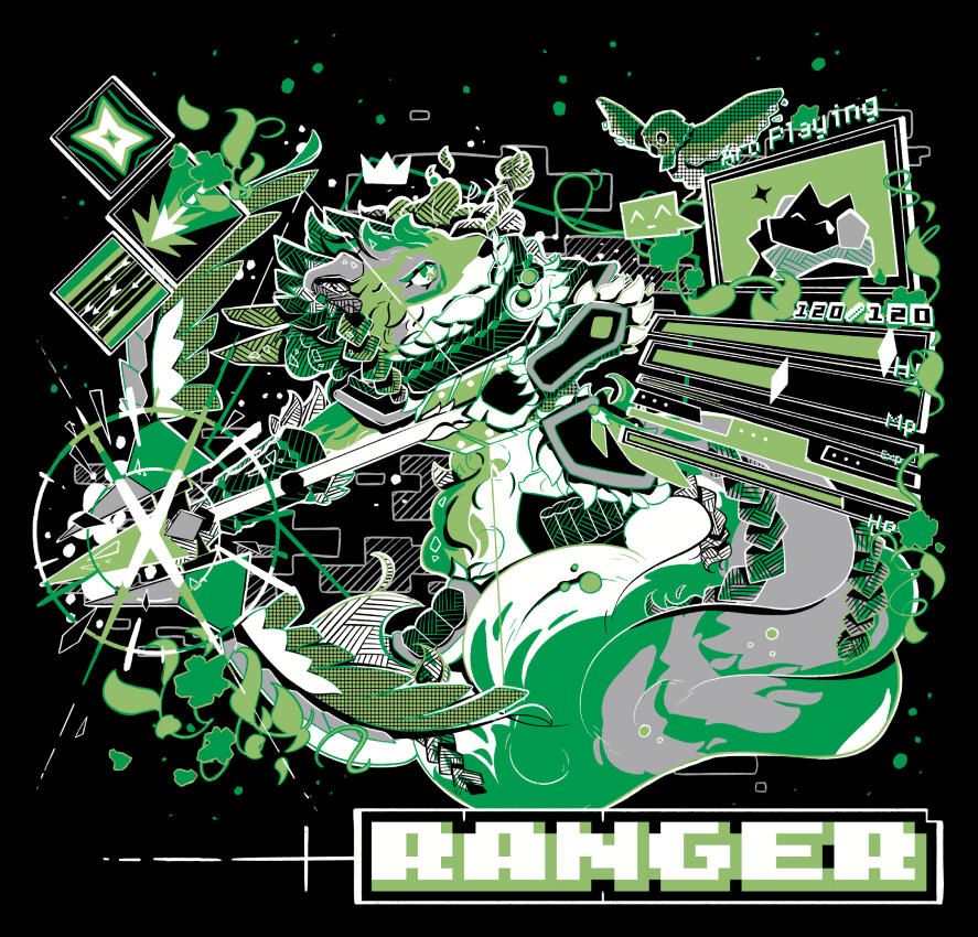 Aromantic Wolf Illustration Poster Illustration