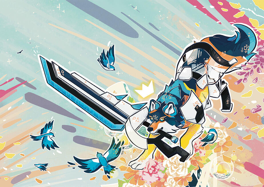 Aroace Wolf Illustration Poster Illustration