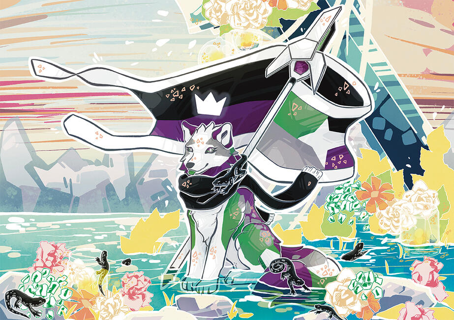 A-Spectrum Wolf Illustration Poster Illustration