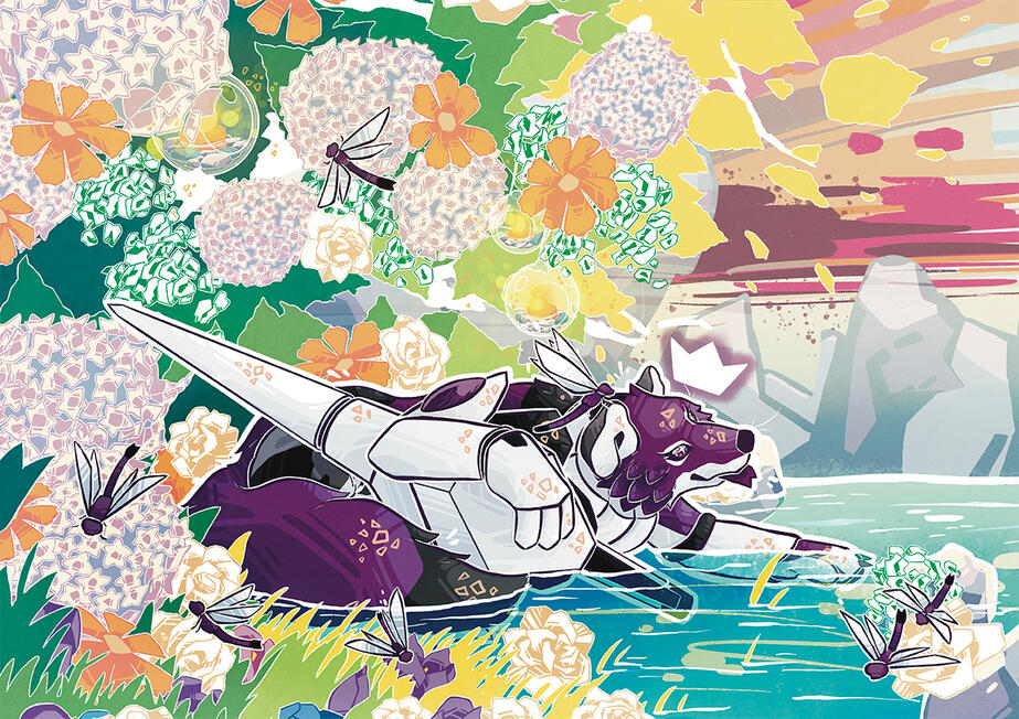 Asexual / Demisexual / Graysexual Wolf Illustration Poster Illustration