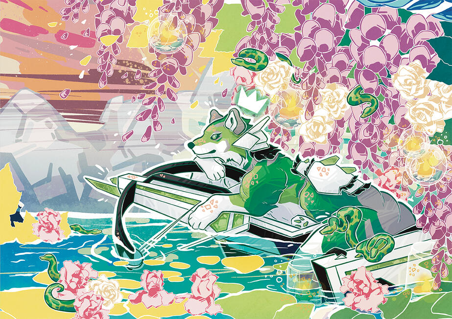 Aromantic / Demiromantic / Grayromantic Wolf Illustration Poster Illustration