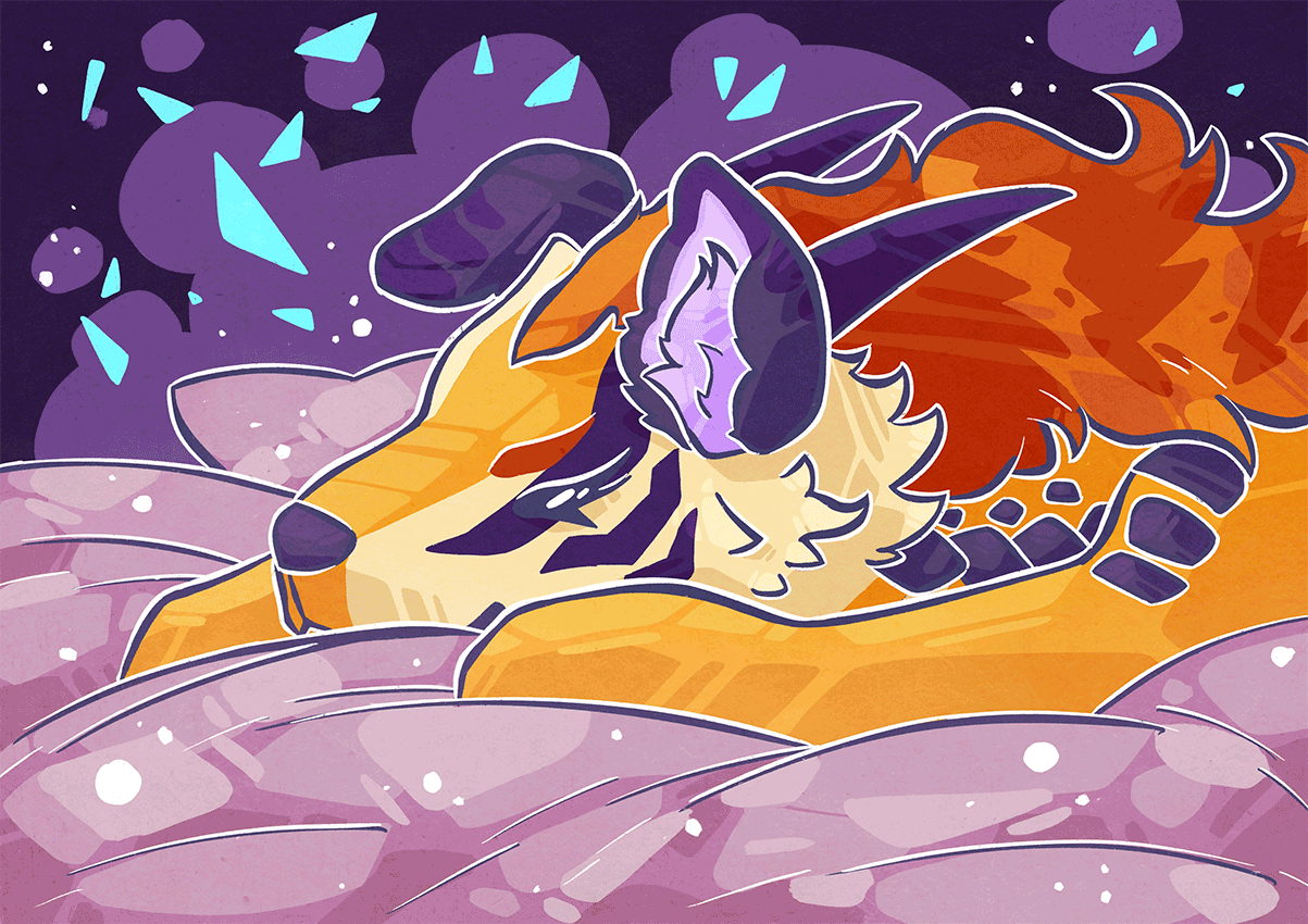 Dreaming of Electric Sheep Artwork made for 2021's artfight event