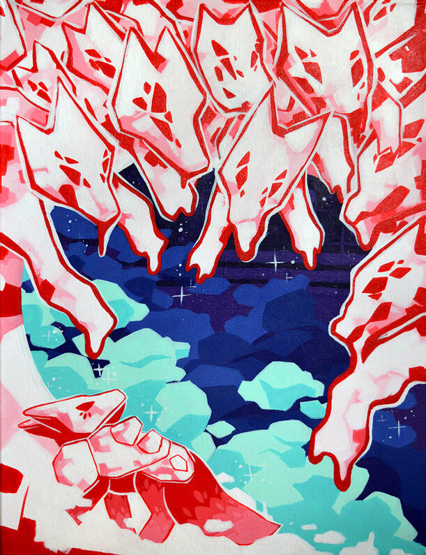 Ancestors Large 120x100cm acrylic painting on stretched canvas