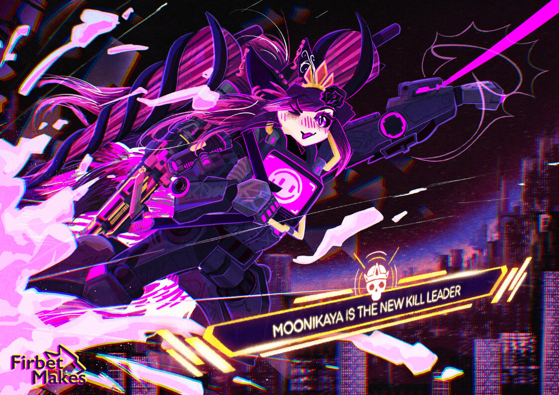 Flying through the Battlefield Online commission of the Vtuber Moonikaya