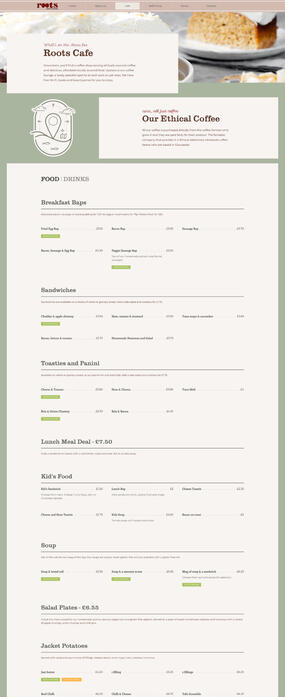 Cafe Tab Website Design