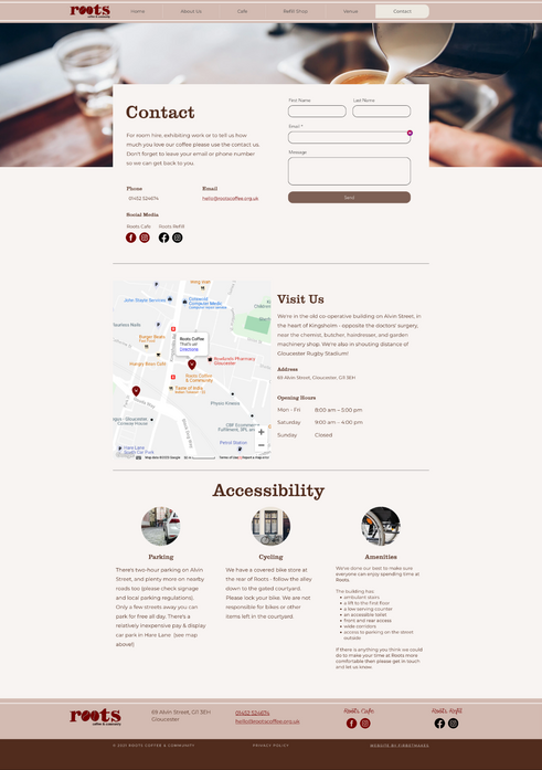 Contact Tab Website Design