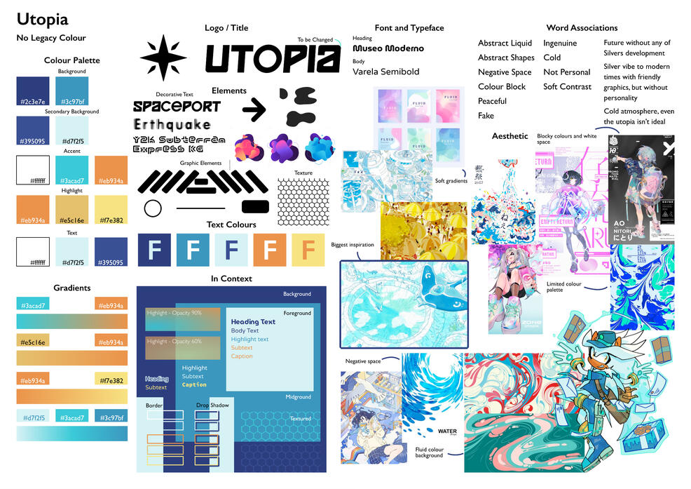 Utopia Graphic Design Moodboard Zine Layout and Design