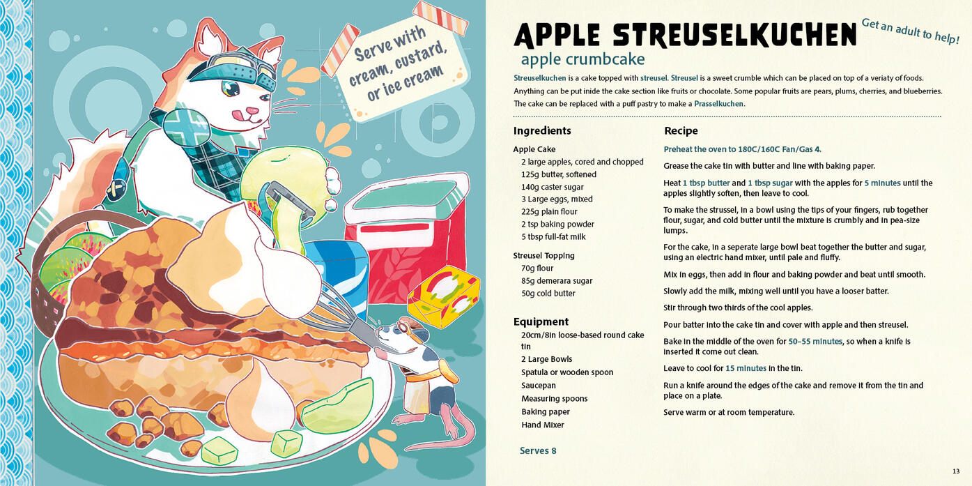 Traditinal German Sweet Recipe Page Illustration