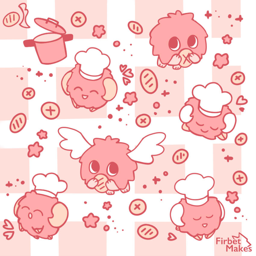 Kuriboh Cookbook Pattern Merch Illustration Kuriboh Cookbook Pattern Merch Illustration