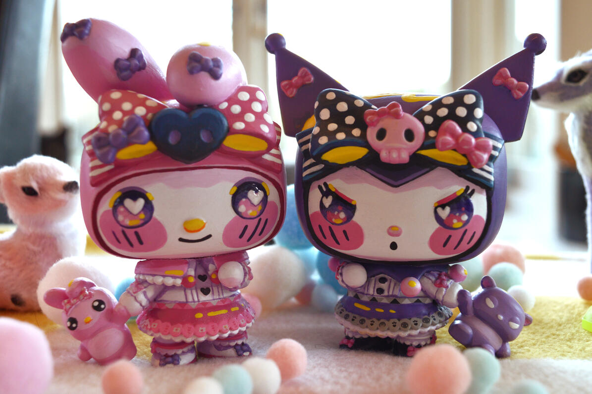 Terada Tera Style Kuromi &amp; My Melody Hand-painted Funko POP!'s