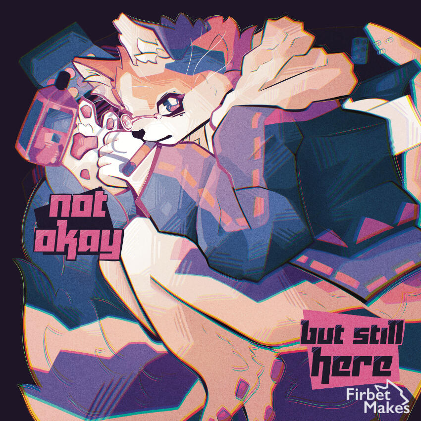 Not Okay, but Still Here Digital illustration about my feelings about my depression