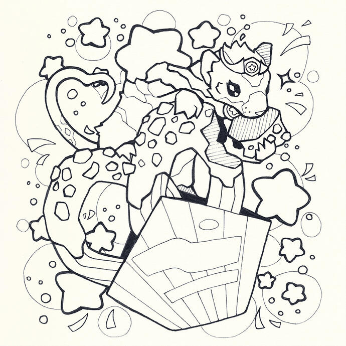 Inktober 2021 Colouring Book Printed Zine Click to Learn More
